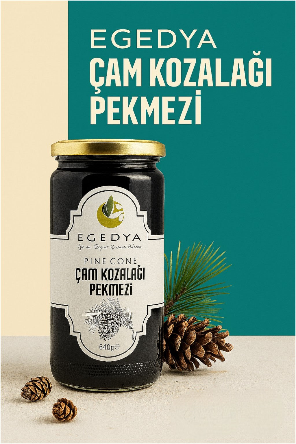 Çam Kozalağı Pekmezi 640gr. Organik Kozalak Pekmezi %100 Doğal - Egedya