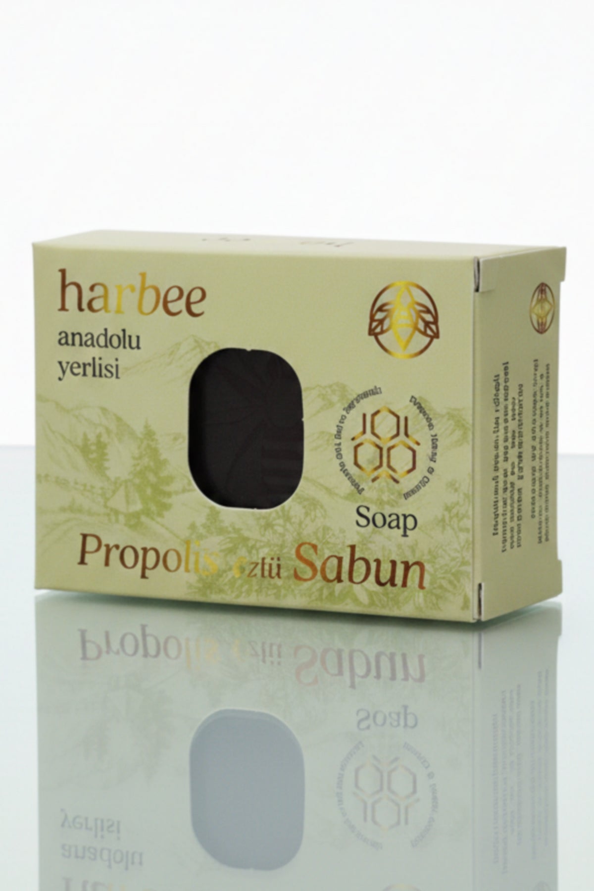 Harbee Propolis Özlü Doğal Sabun - Gözenek Sıkılaştırıcı Onarıcı El Yüz ve Cilt Bakımı Saf 100 gr