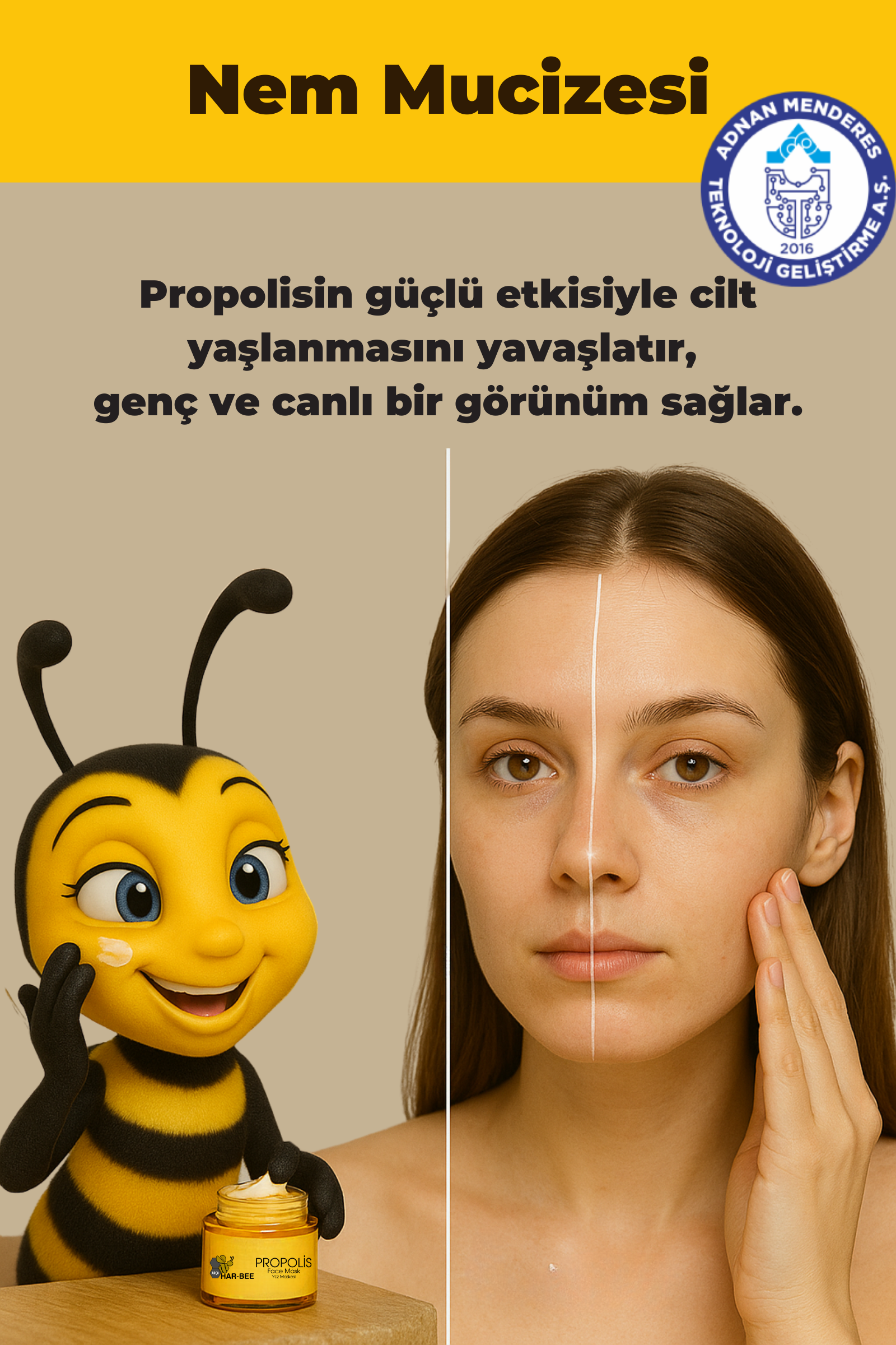 Propolis Cilt Bakım Kremi - Zeytinyağı Kantaron Bal Nemlendirici Sıkılaştırıcı - Harbee
