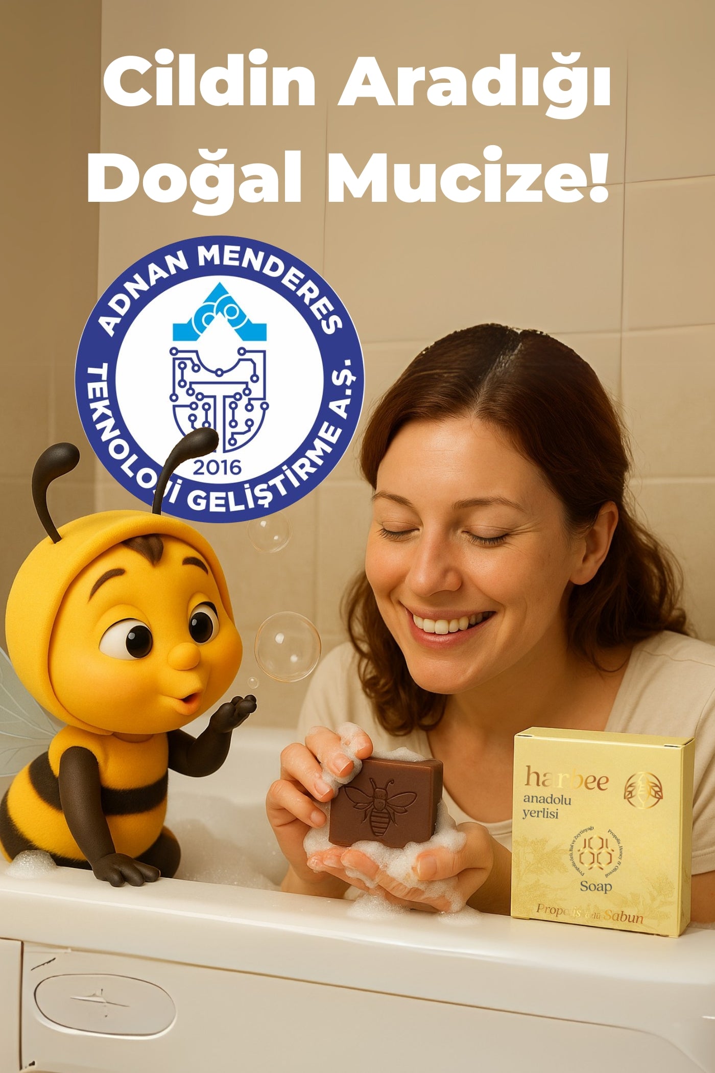 Harbee Propolis Özlü Doğal Sabun - Gözenek Sıkılaştırıcı Onarıcı El Yüz ve Cilt Bakımı Saf 100 gr