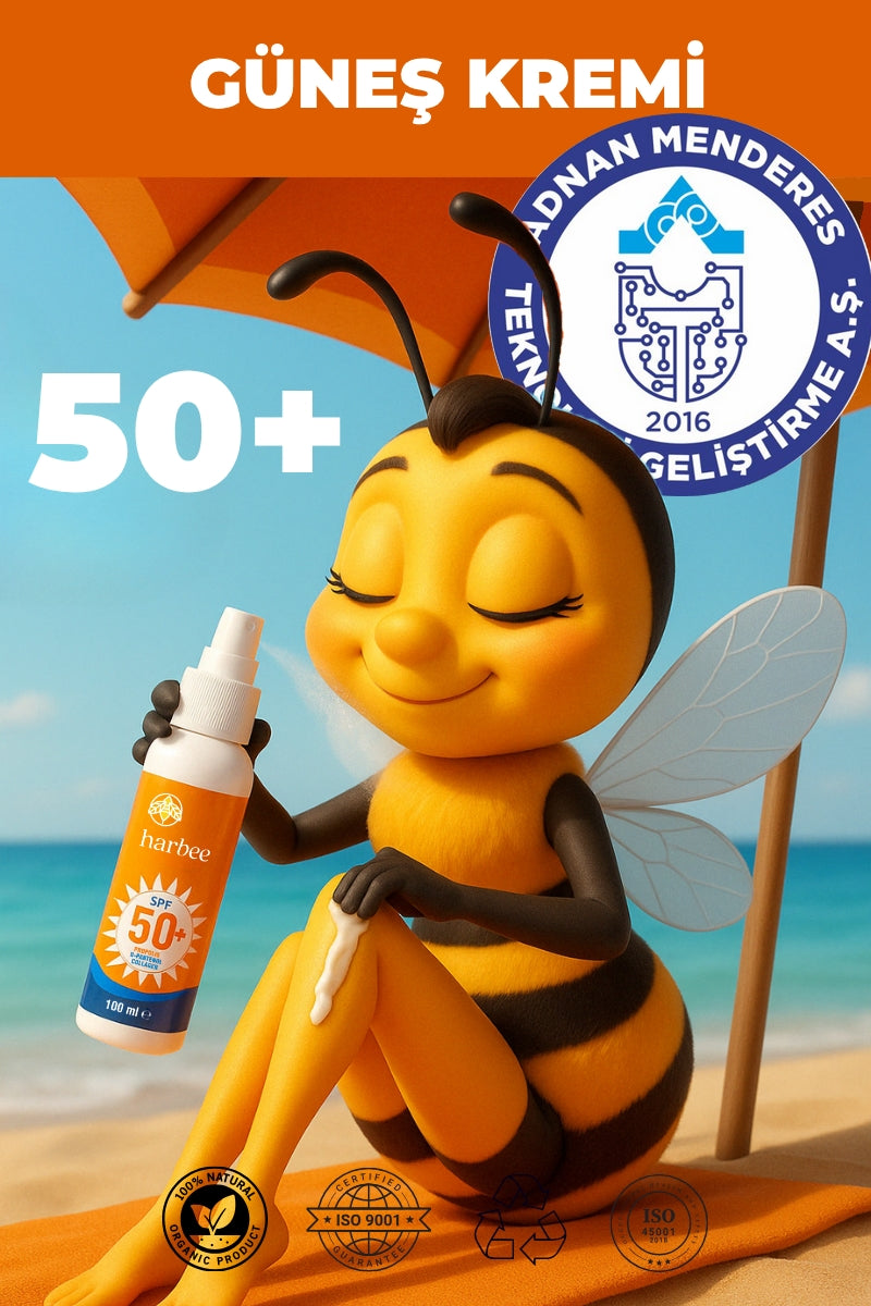 Harbee Sun Cream - Doğal Propolis Katkılı SPF50+ Güneş Koruyucu Krem - Yüz ve Vücut İçin 100 ml