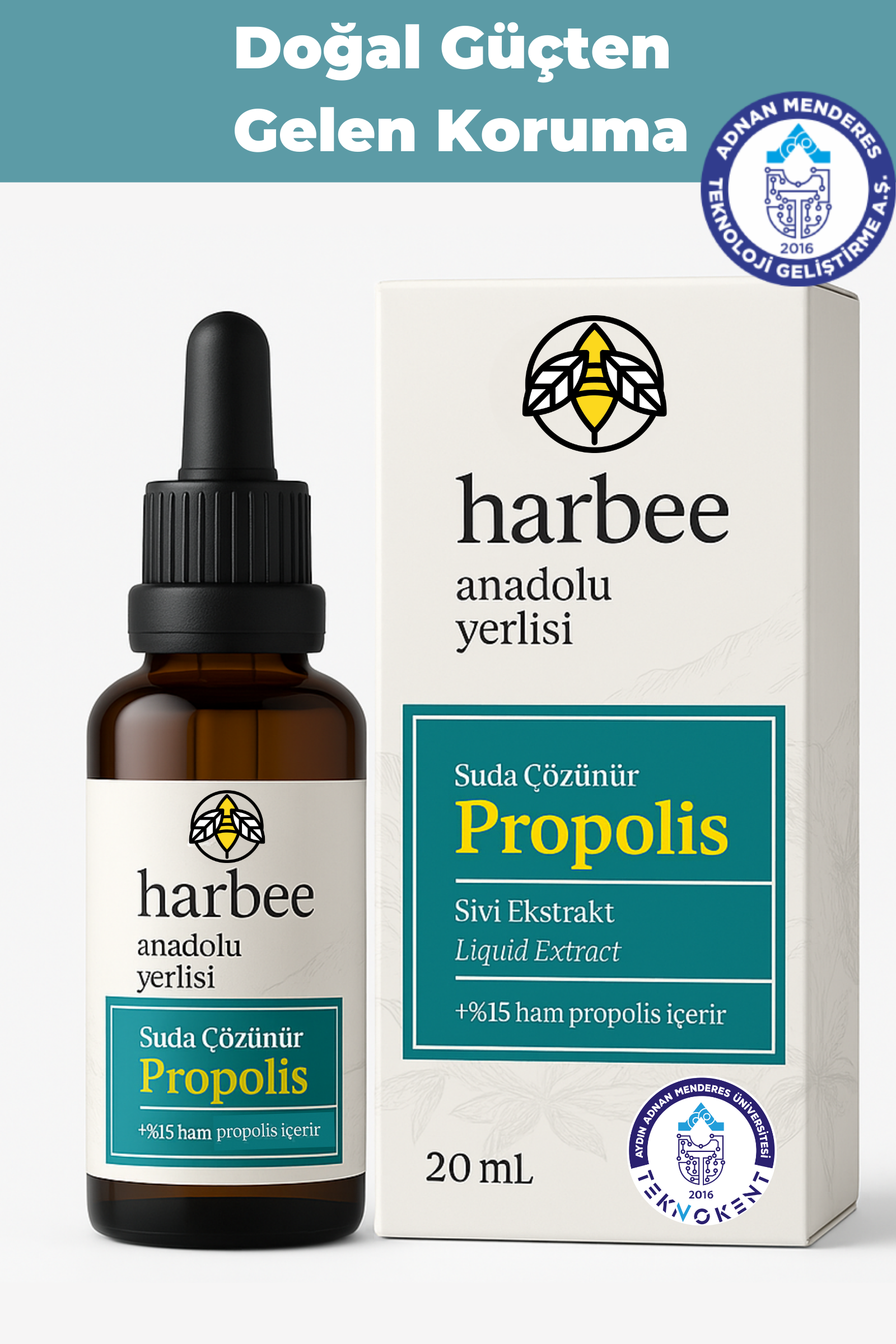 Su Bazlı Propolis Damla 20ml %15 Ham Propolis Bağışıklık Desteği - Harbee