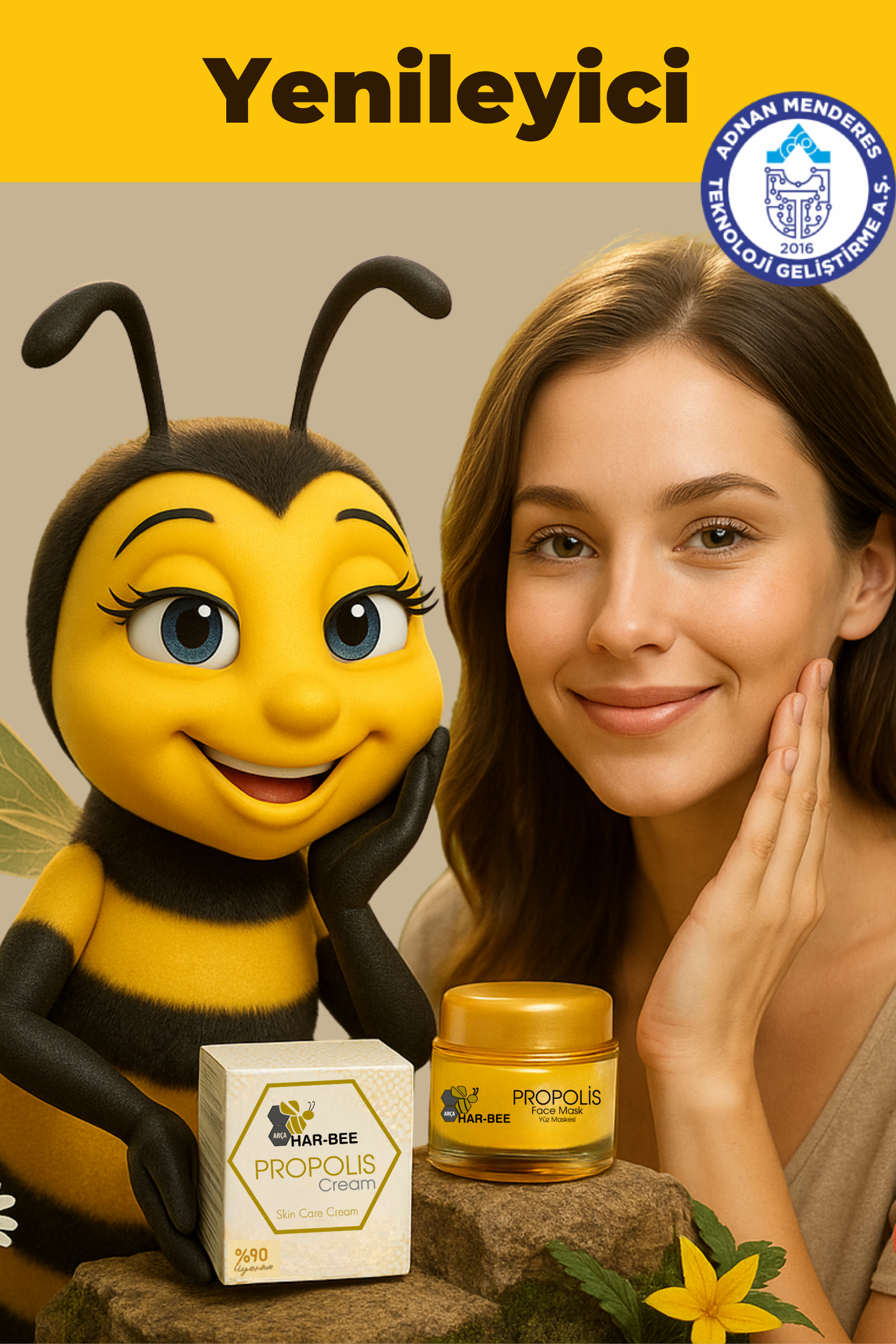 Propolis Cilt Bakım Kremi - Zeytinyağı Kantaron Bal Nemlendirici Sıkılaştırıcı - Harbee