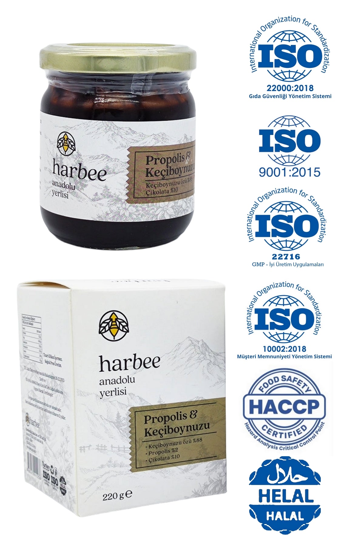 Harbee Propolisli Keçiboynuzu Özü-Doğal Besleyici Karışım 220 gr