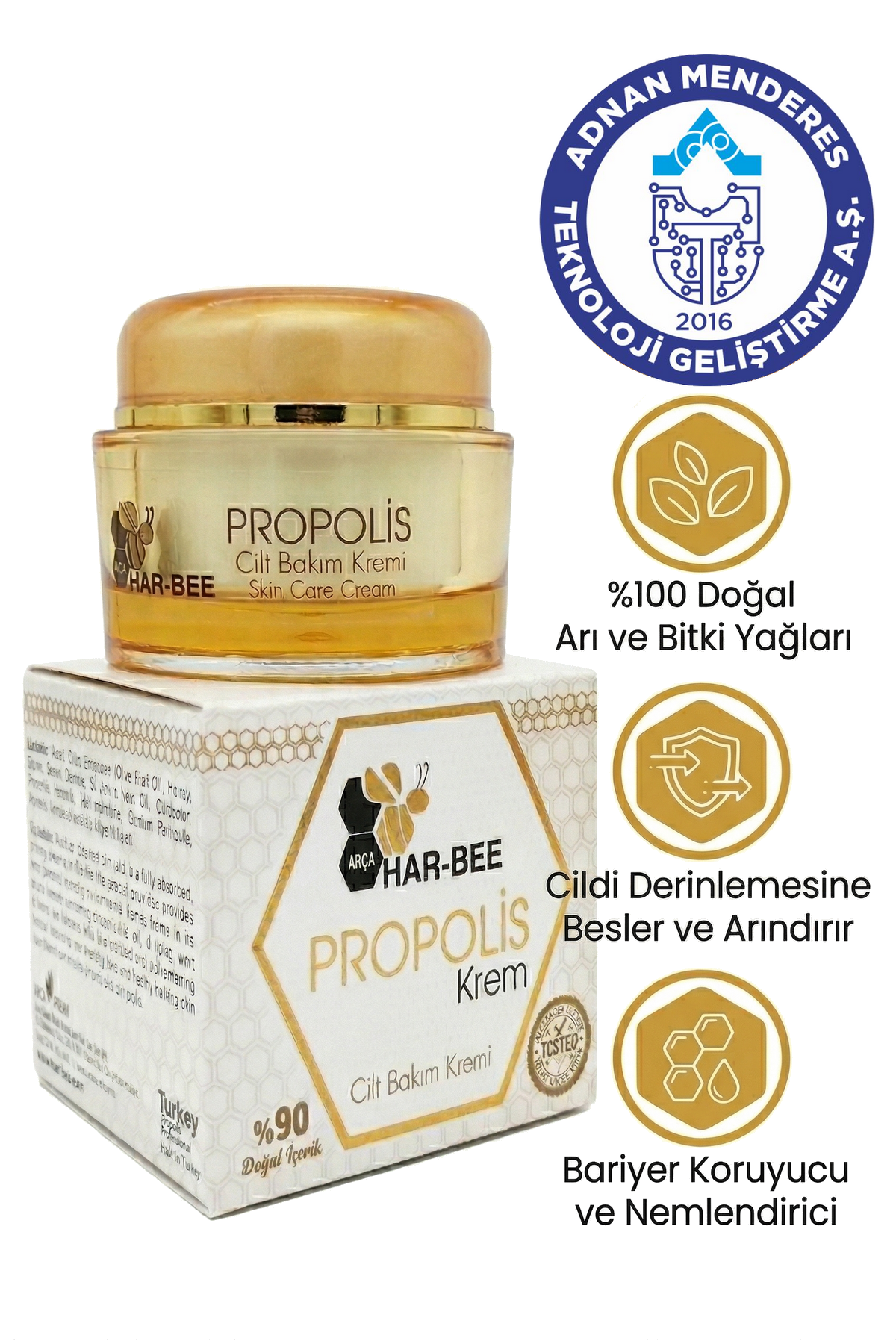 Harbee Propolisli Cilt Bakım Kremi - Yoğun Nemlendirici ve Onarıcı Etkili 50ml