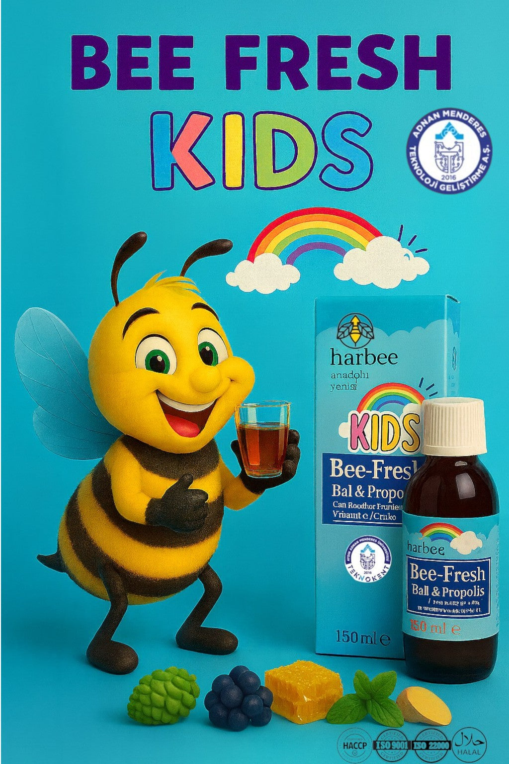 Bee-Fresh Kids Bal & Propolis Şurup 150 ml – C Vitamini ve Çinko Katkılı Takviye Edici Gıda